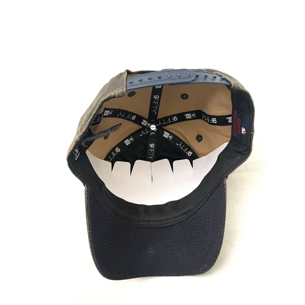 Atlanta‎ Braves Linen / Faux Leather Snapback Hat Brown / Beige Adjustable MLB